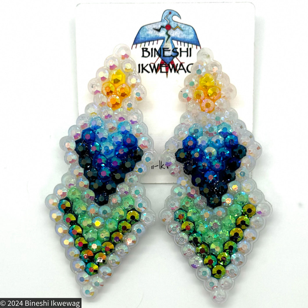 Diamond Bling Earrings Shades of Growth