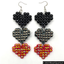 Load image into Gallery viewer, 3-Tier Heart Earrings Real Love