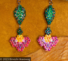 Load image into Gallery viewer, 2-Tier Floral Earrings Pink
