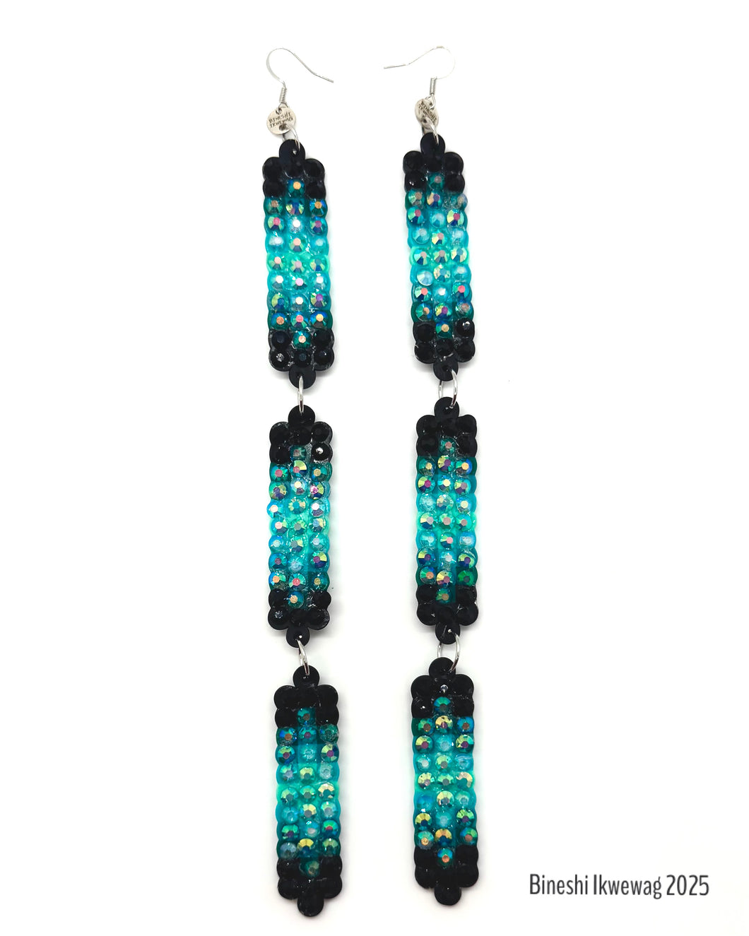 3-Tier Geometric Earrings Ocean