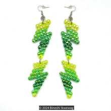 Load image into Gallery viewer, 2-Tier Lighting Bolt Earrings Electric Green
