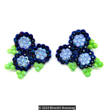 Load image into Gallery viewer, Cluster Berry Post Earrings Blueberry
