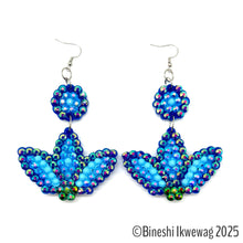 Load image into Gallery viewer, Water Flower Earrings Blue
