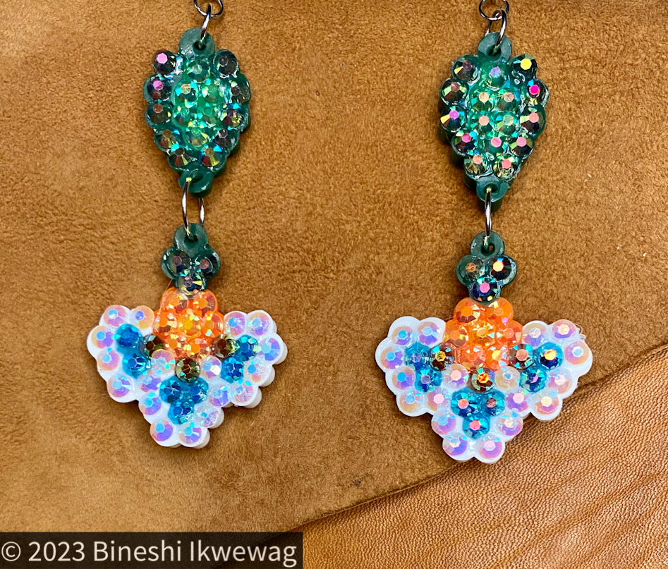 2-Tier Floral Earrings White
