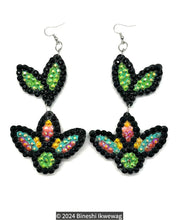 Load image into Gallery viewer, 2-Tier Tulip Earrings Yellow, Aqua, &amp; Tomato
