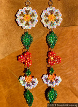 Load image into Gallery viewer, 5-Tier White Floral Earrings
