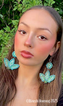 Load image into Gallery viewer, Water Flower Earrings Ocean

