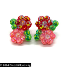 Load image into Gallery viewer, Dainty Red &amp; Pink Roses Earrings
