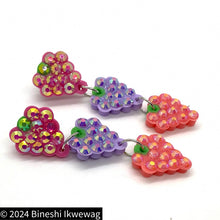 Load image into Gallery viewer, Small 3-Tier Berry Earrings
