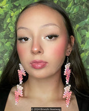 Load image into Gallery viewer, 2-Tier Lighting Bolt Earrings Coral Pink
