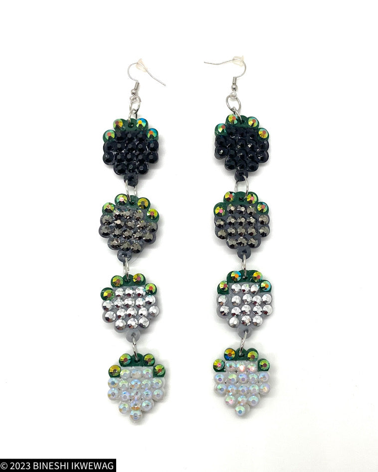 4-Tier Frosted Berry Earrings Dark to Light