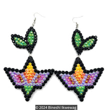 Load image into Gallery viewer, 2-Tier Big Lily Earrings Lilac and Pink
