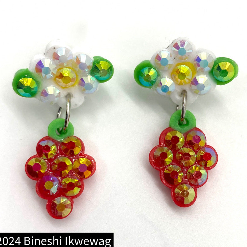 Mini Strawberry with Bloom Earrings