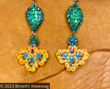 Load image into Gallery viewer, 2-Tier Floral Earrings Yellow

