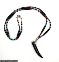Load image into Gallery viewer, Black Long Bear Claw Hairpipe Necklace
