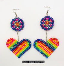 Load image into Gallery viewer, Flower Rainbow Groove Earrings
