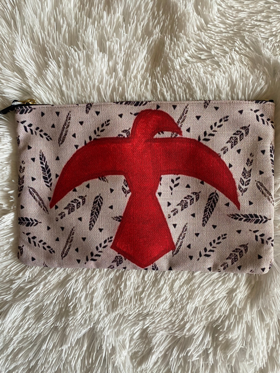 Zip Pouch Large  Red Thunderbird