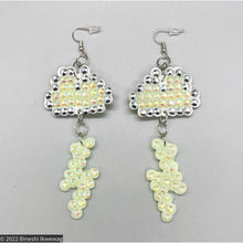Load image into Gallery viewer, Cloud &amp; Lightning Earrings Silver Glow
